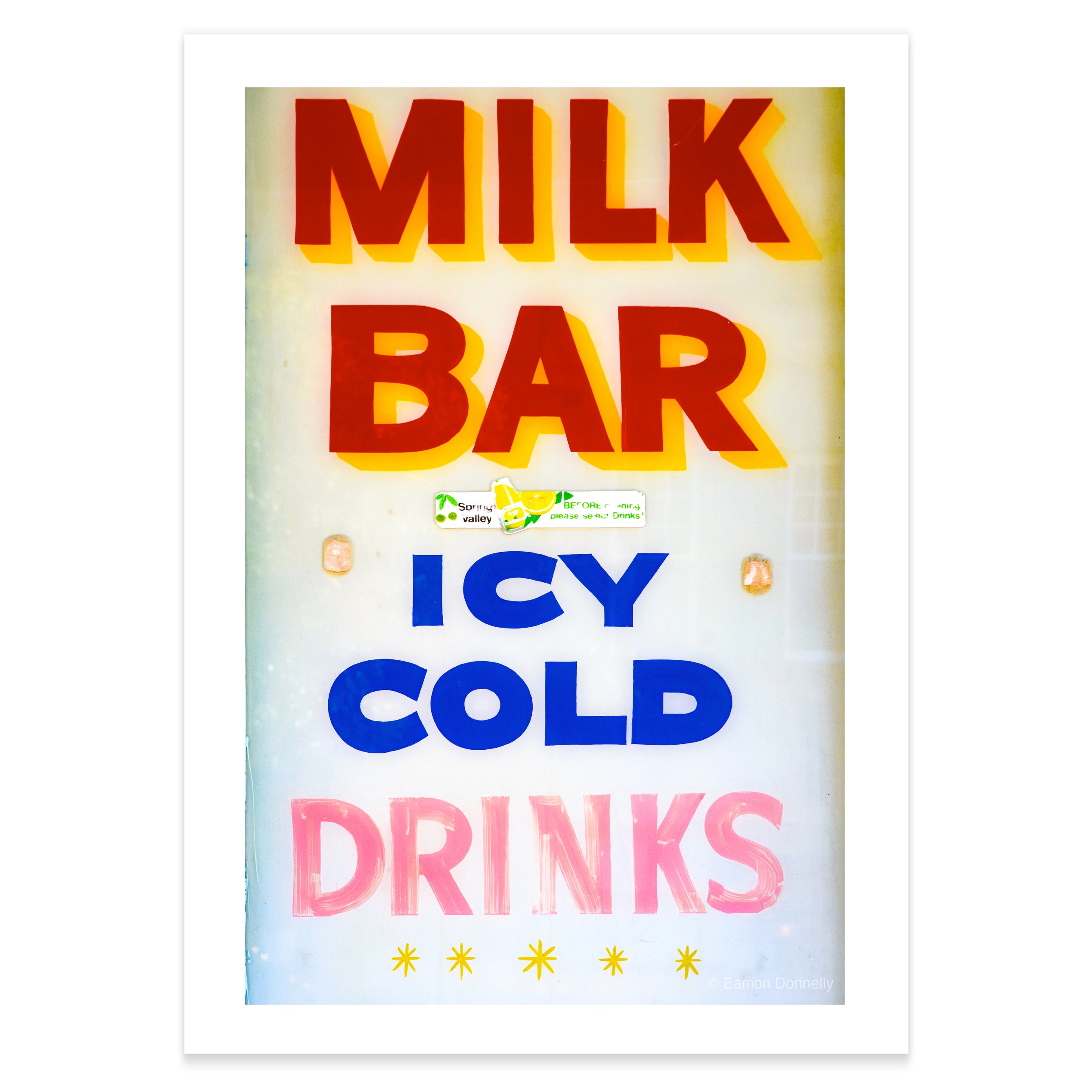 "MILK BAR, ICY COLD DRINKS" – Archival Fine Art Giclée Print