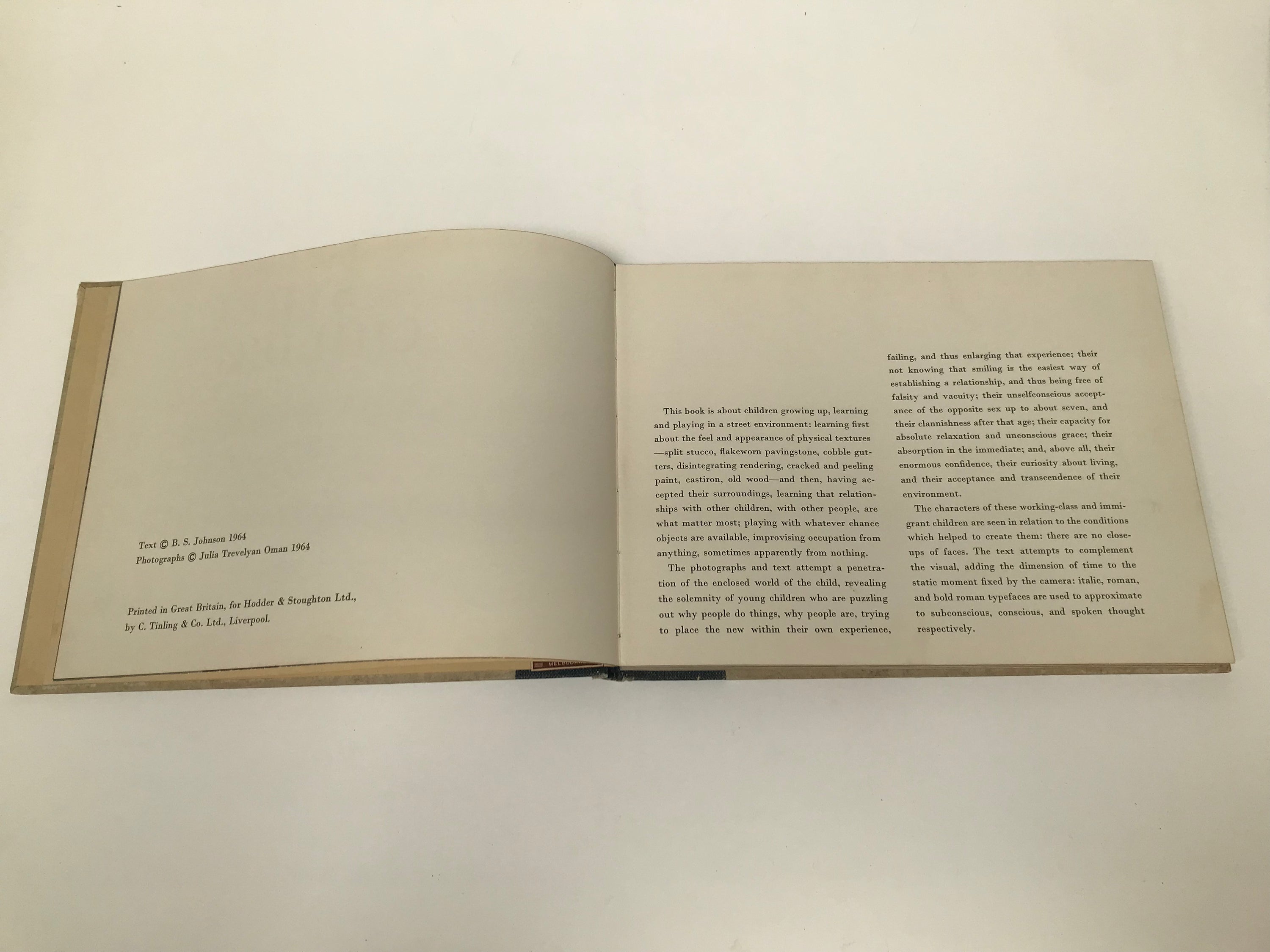 JULIA TREVELYAN OMAN / B. S. JOHNSON: STREET CHILDREN [1964]