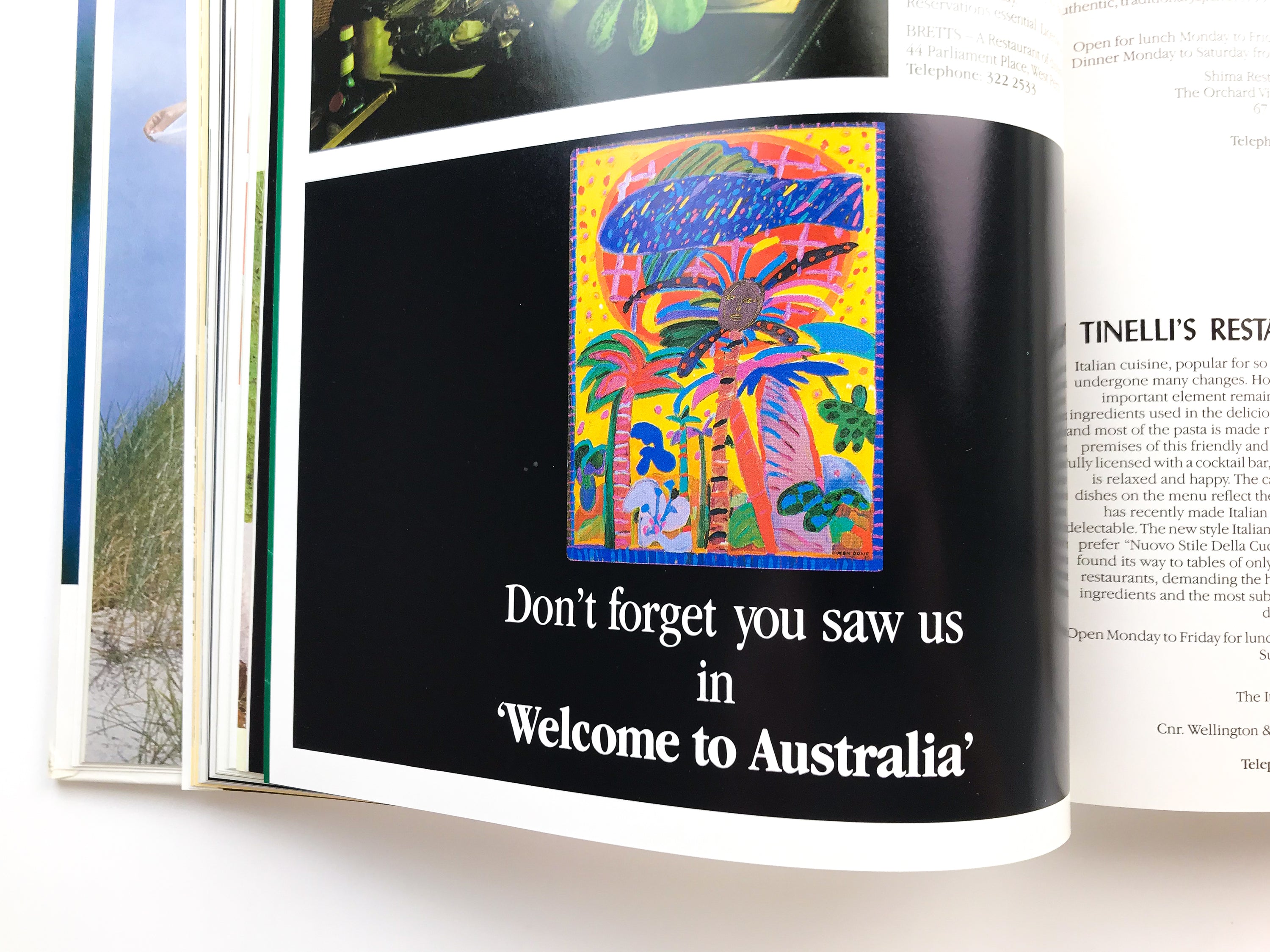 WELCOME TO AUSTRALIA: GUEST INFORMATION 1986/87 EDITION [1986] — Ken Done Cover Art