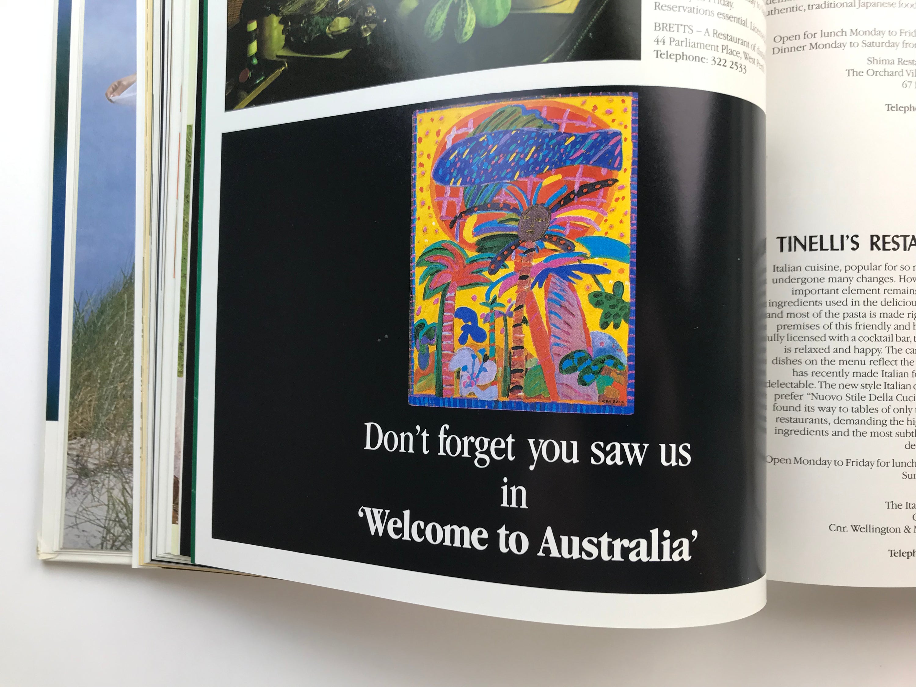 WELCOME TO AUSTRALIA: GUEST INFORMATION 1986/87 EDITION [1986] — Ken Done Cover Art