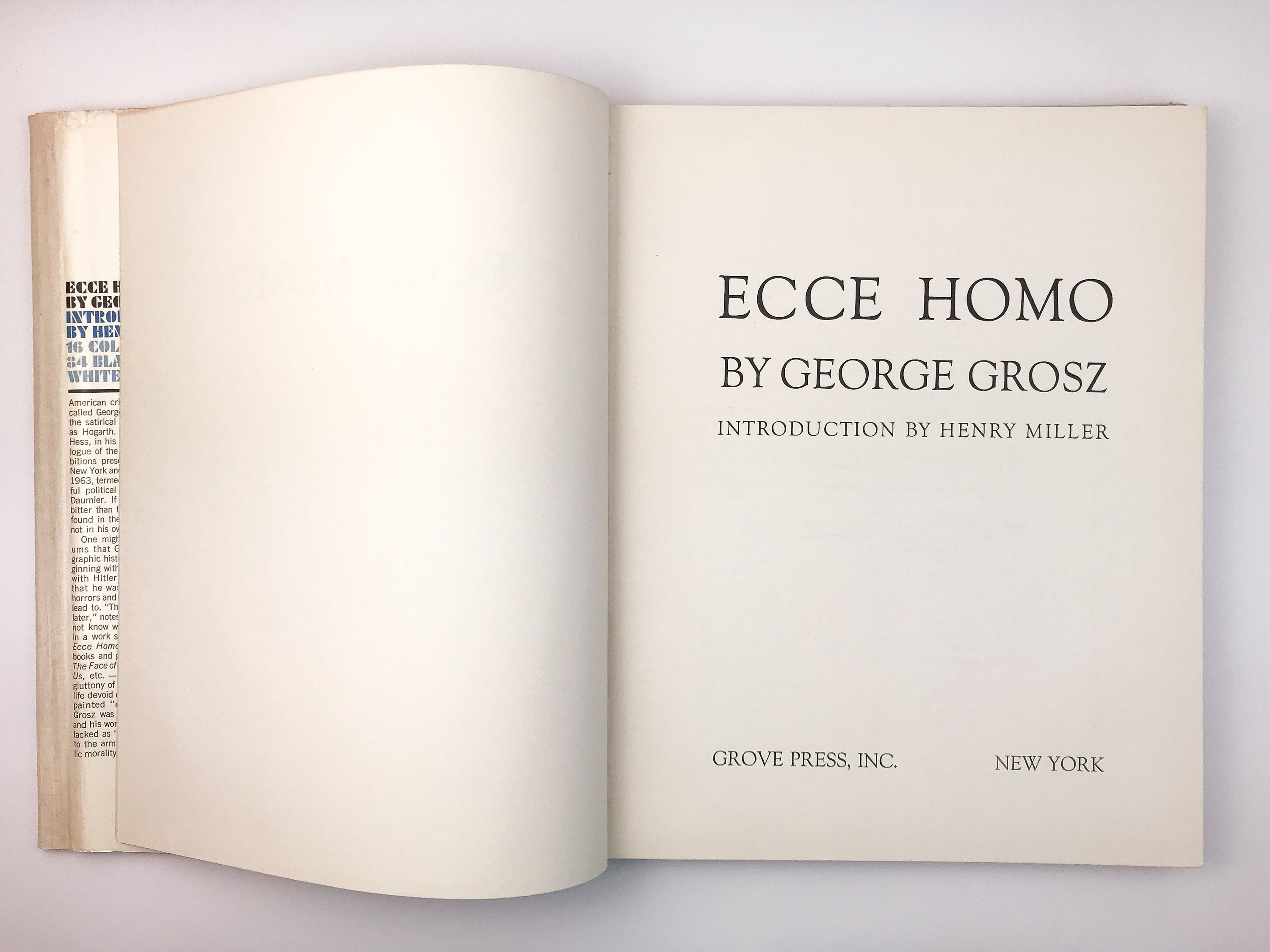 GEORGE GROSZ: ECCE HOMO [1966] — First Printing + 2 Tipped-in Duplicate Plates IV & XI