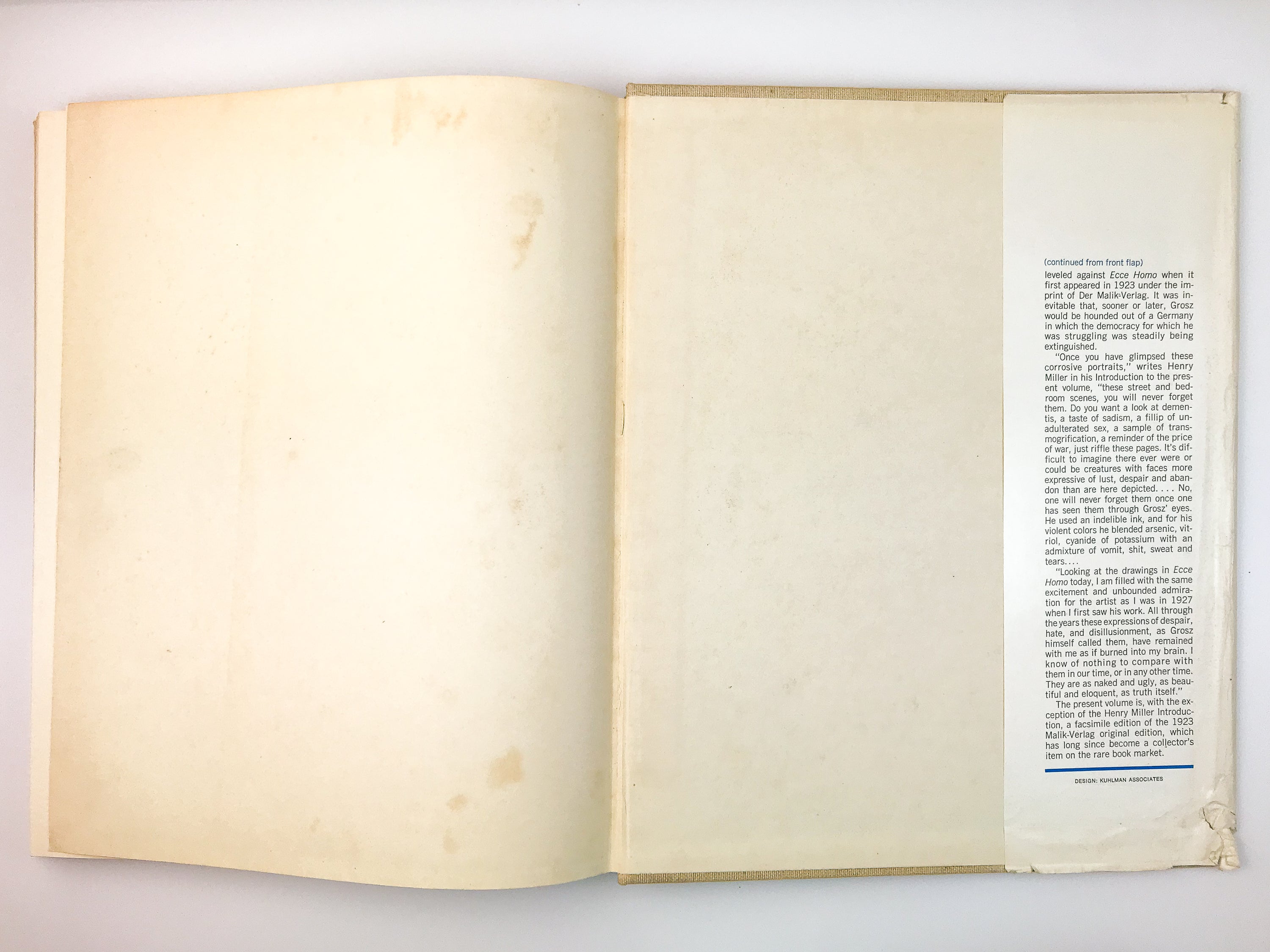 GEORGE GROSZ: ECCE HOMO [1966] — First Printing + 2 Tipped-in Duplicate Plates IV & XI