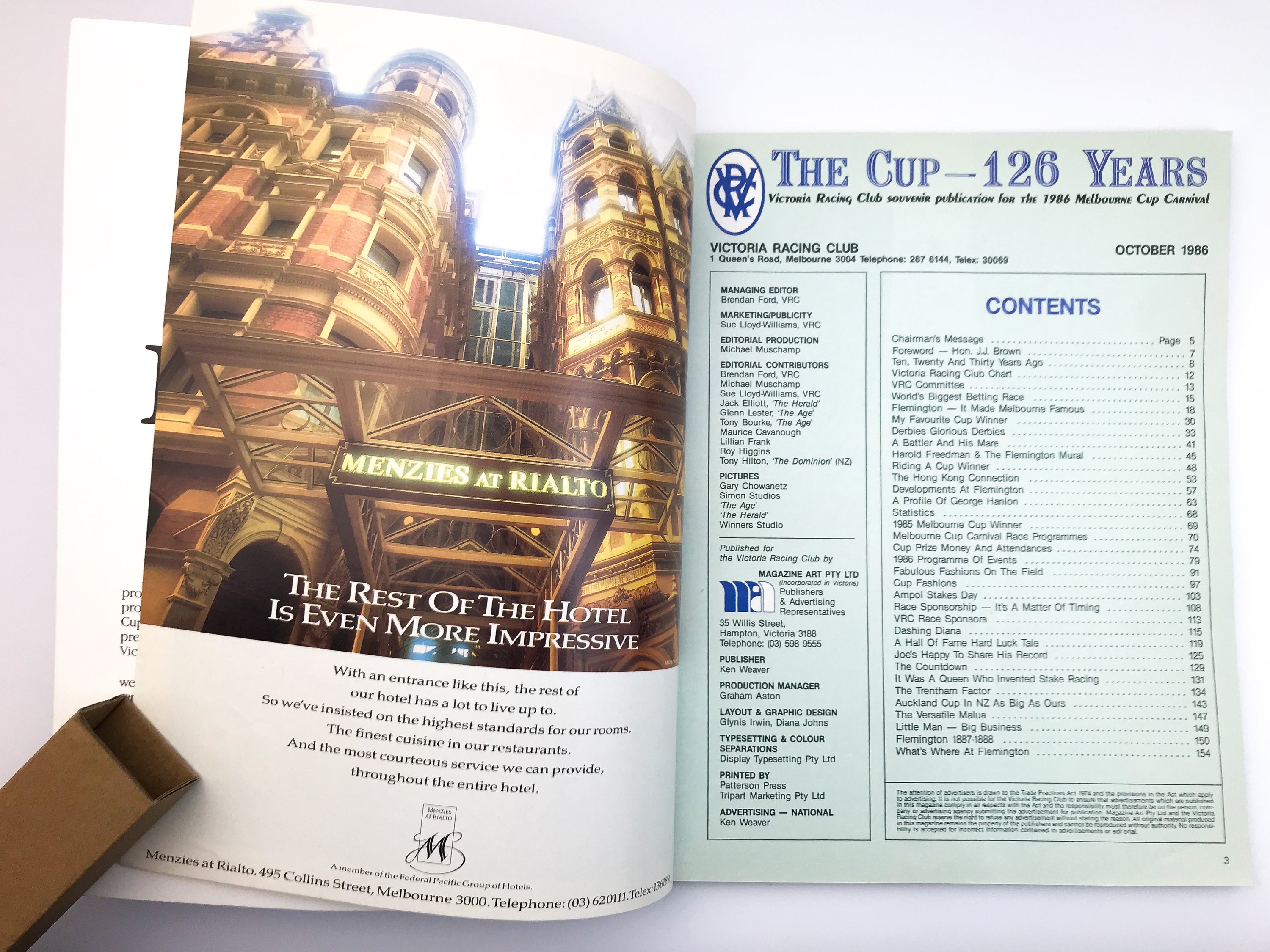 THE CUP — 126 YEARS: VICTORIA RACING CLUB MELBOURNE CUP CARNIVAL SOUVENIR [1986]